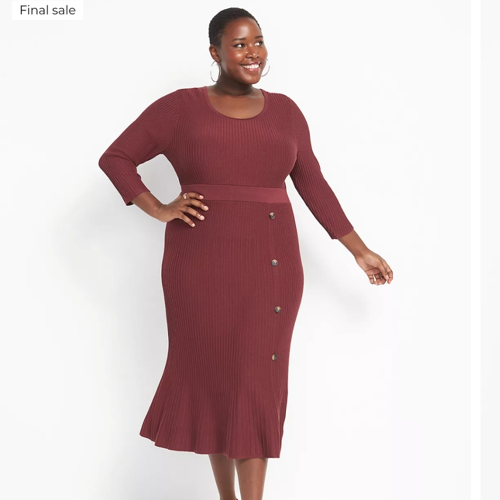 Sweater Dress With Button Detail